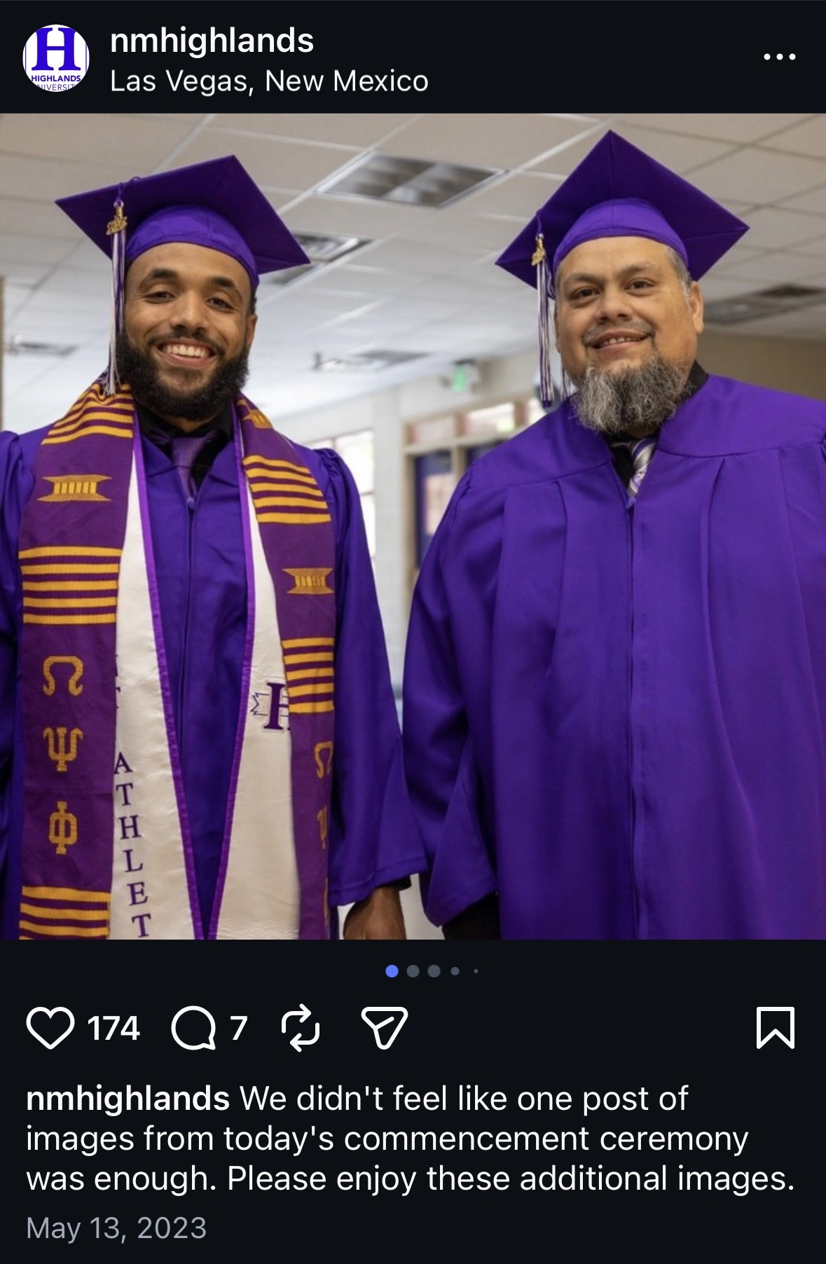 Graduates in purple regalia 2023